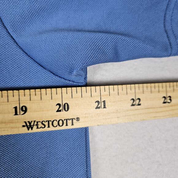 Travis Mathew Cabana Golf Polo Mens M Chest Stripe Logo Blue Casual Performance - Picture 7 of 14